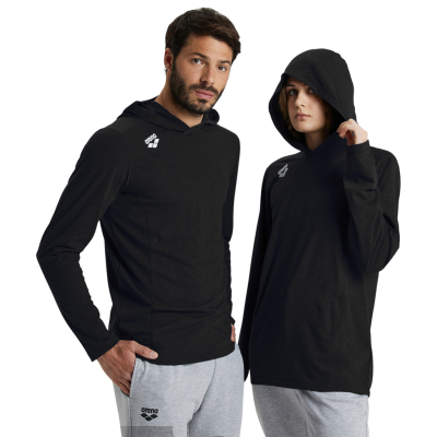 Arena Team Hooded Long Sleeve T-Shirt Panel XS black heather Unisex Produktbild 3