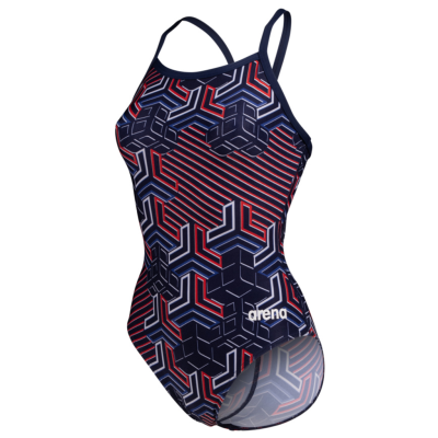 Arena W Arena Kikko Pro Swimsuit Lightdrop Back D 34 navy/team redwhiteblue Damen Produktbild 1