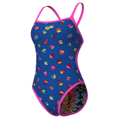 Arena W Arena Reversible Swimsuit Challenge Back D 40 royal multi/shocking pink Damen Produktbild 1