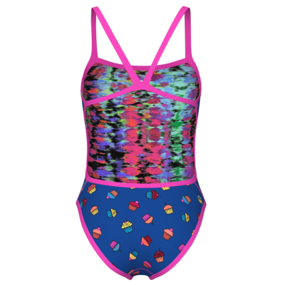 Arena W Arena Reversible Swimsuit Challenge Back D 42 royal multi/shocking pink Damen Produktbild 2