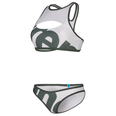 Arena W Arena Logo Brassiere Bikini Racer Back XS sage multi/white/sage Damen Produktbild 1