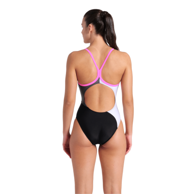 Arena W Arena Multi Slices Swimsuit Lightdrop Back D 42 black/white/seafoam/asphalt Damen Produktbild 3