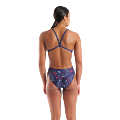 Arena W Arena Fireflow Swimsuit Challenge Back D 40 navy/team redwhiteblue Damen Produktbild 3