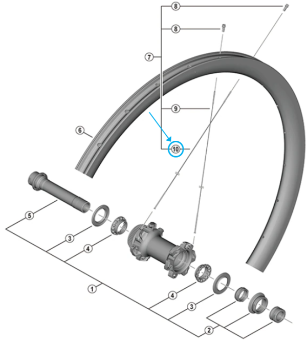Shimano Speiche WH-R9270-C36-TL-V 280.5mm vorne-links tubeless 