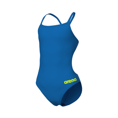 Arena G Team Swimsuit Challenge Solid 128 blue river/artic lime M&auml;dchen Produktbild 1