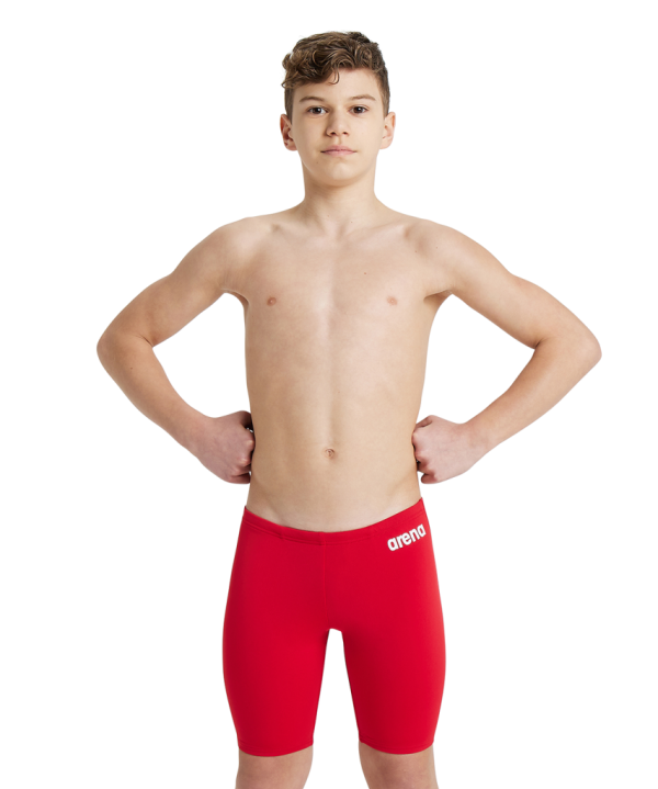 Arena B Team Swim Jammer Solid 128 red/white Jungen