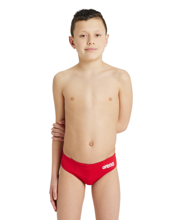Arena B Team Swim Briefs Solid 128 red/white Jungen