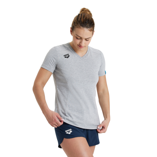 Arena W Team T-Shirt Panel XS medium grey heather Damen
