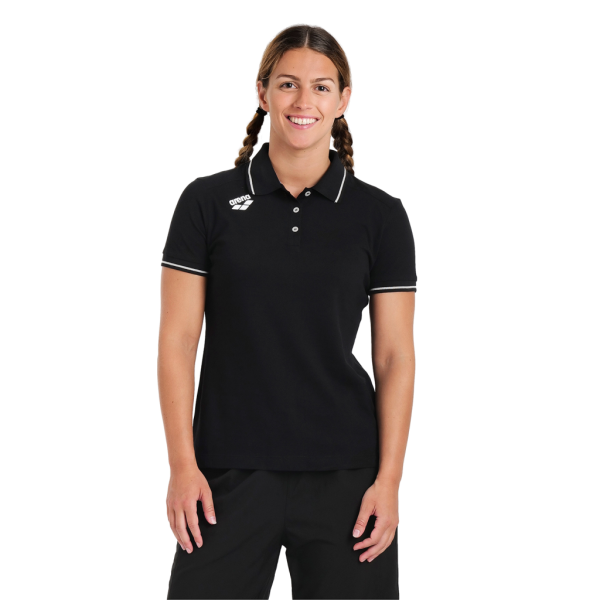 Arena W Team Poloshirt Solid Cotton S black Damen