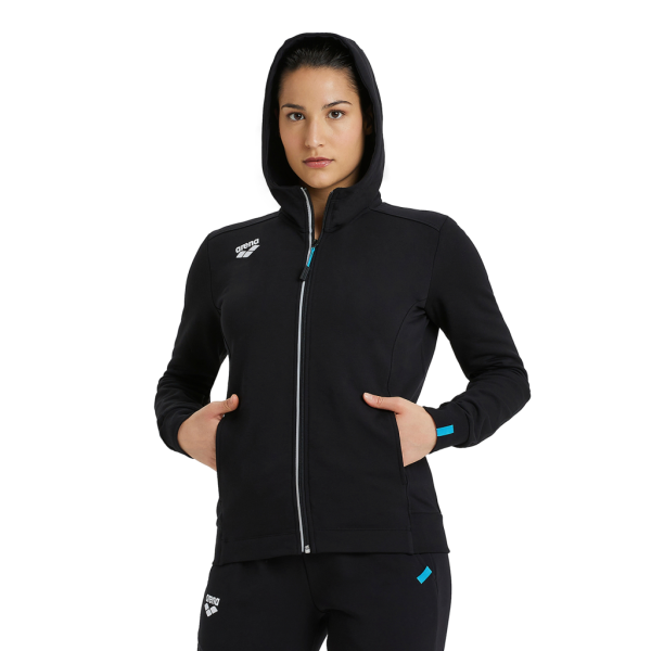 Arena W Team Hooded Jacket Panel M black Damen