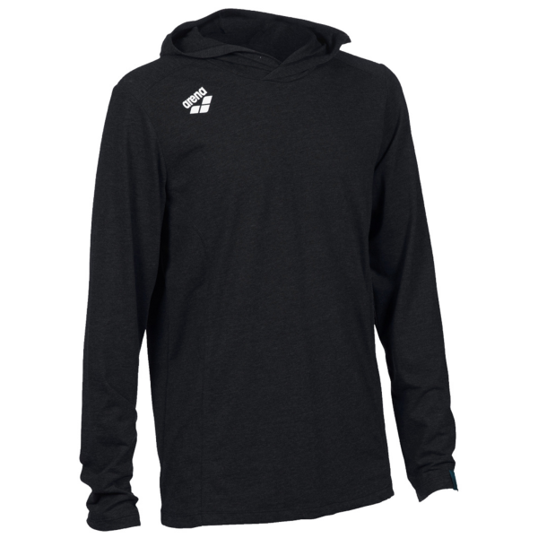 Arena Team Hooded Long Sleeve T-Shirt Panel M black heather Unisex