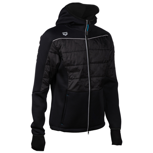 Arena Team Hooded F/Z Half-Quilted Jacket S black Unisex