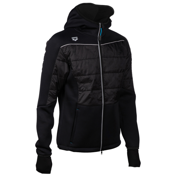 Arena Team Hooded F/Z Half-Quilted Jacket M black Unisex
