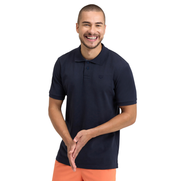Arena M Poloshirt Solid Cotton Piquet L navy/aqua Herren