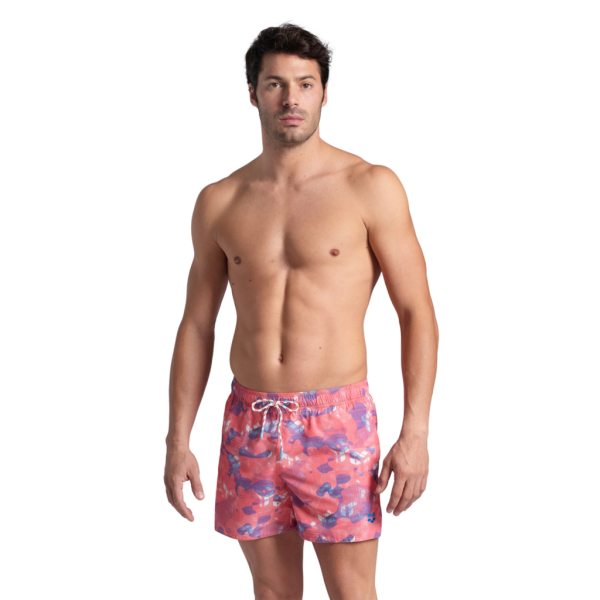 Arena M Beach Short Allover L calypso coral/multi Herren
