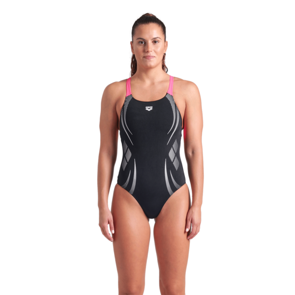 Arena W Arena Poseidonia Swimsuit Swim Pro Back Lb D 36 black/shocking pink Damen