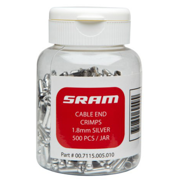 SRAM Cable End Caps 1.8mm Qty 500 silver