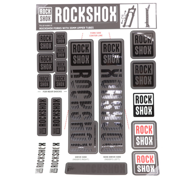 Rock Shox Fork Decal Kit, 35mm Forks MY18 stealth