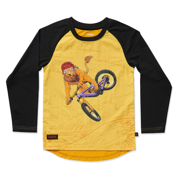 Kids Ride Shotgun Lion Windproof Kids MTB Jersey 2 Y yellow Jungen