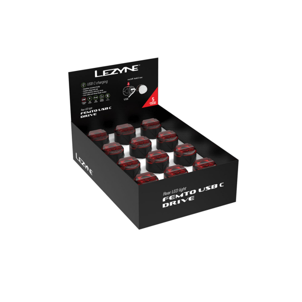 Lezyne Femto USB C Drive Rear Box Set V2 one size black