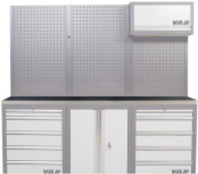 VAR Edelstahl-Arbeitsplatte MO-52015 f&uuml;r 3 Schr&auml;nke 2041,5 x 463 x 38 mm Produktbild 1