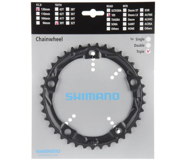 SHIMANO Kettenblatt 105 FC-5703 39 Z&auml;hne Schwarz